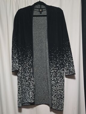 Women’s Black & Gold Open Cardigan Sweater A Lil Sparkle